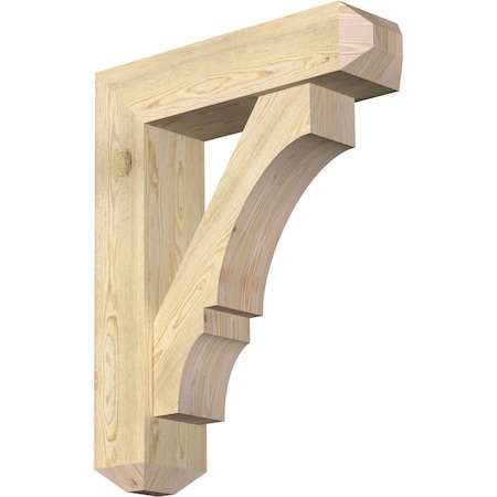 Ekena Millwork Balboa Craftsman Rough Sawn Bracket w/ Offset Brace, Douglas Fir, 8"W x 30"D x 38"H BKT0806X30X38BOA04RDF